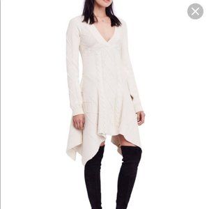 Free People Cable & Castle Cream Sweater Dress small